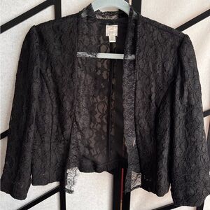 Lauren Conrad cropped lace jacket/shrug